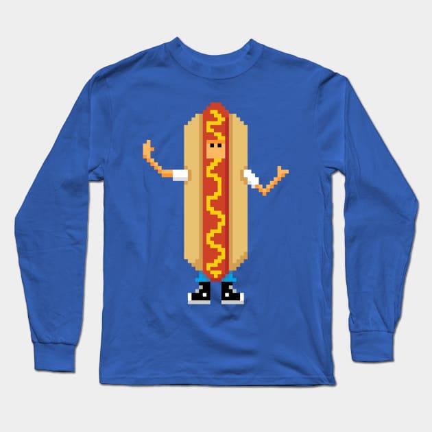 Hotdog Guy - Pixel Pals Long Sleeve T-Shirt by monkeysoup